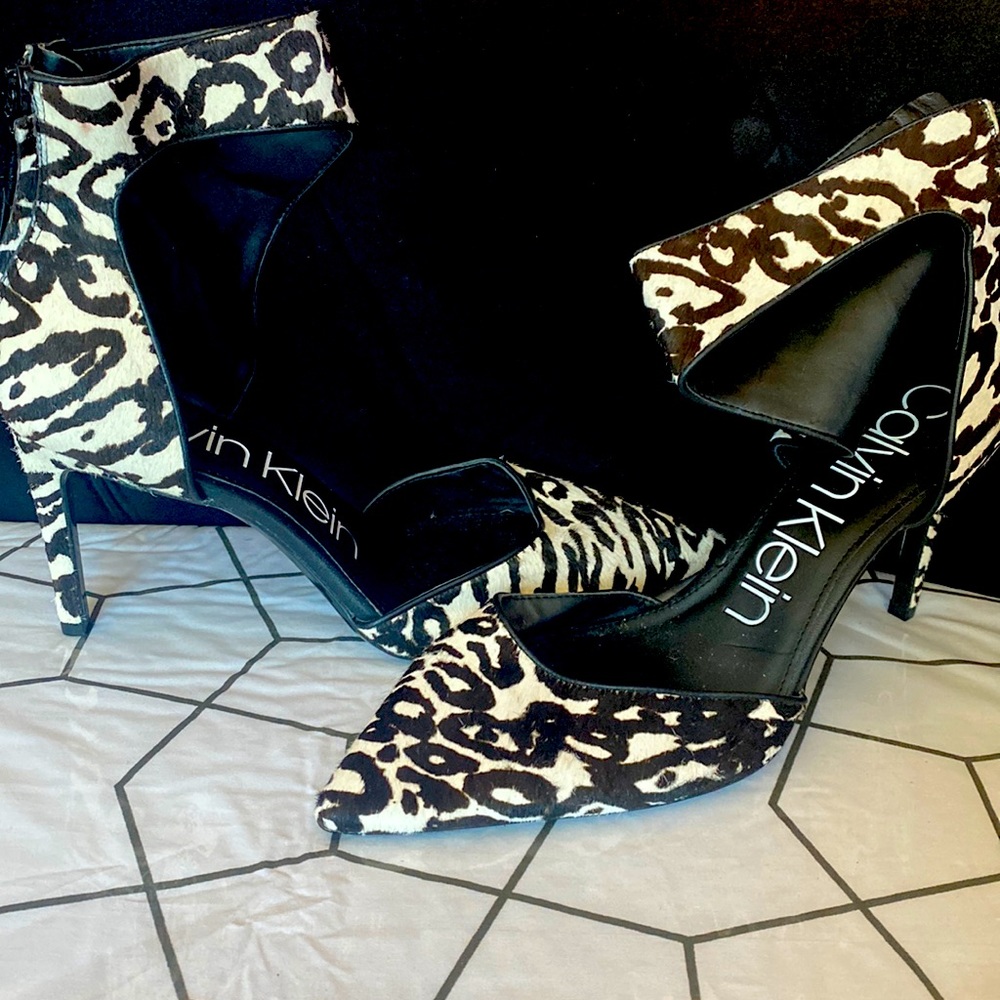 Cow hide stylish heels